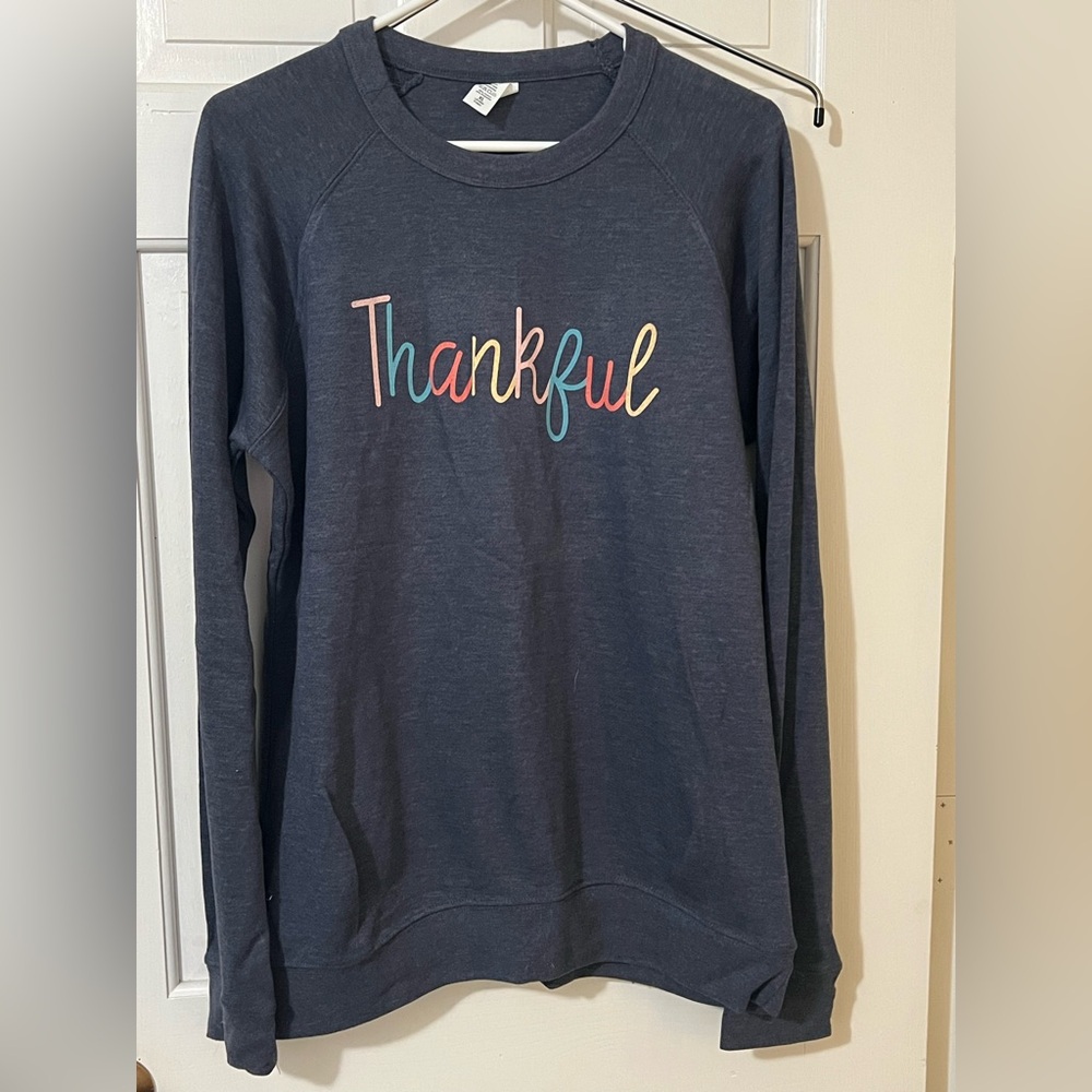 Thankful vintage blue Crew Neck Sweatshirt